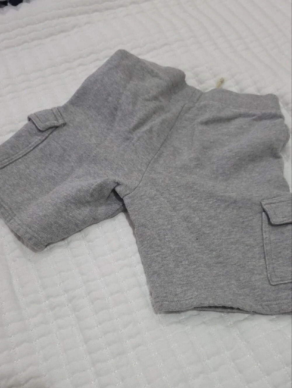Ralph Lauren Light Gray Cargo Knit Shorts for Kids